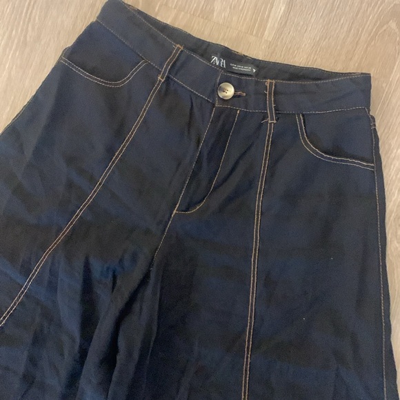 Zara Black Wide Leg Pants - Picture 3 of 6